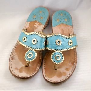 Jack Rogers Navajo Blue and Gold Sandals Size 9